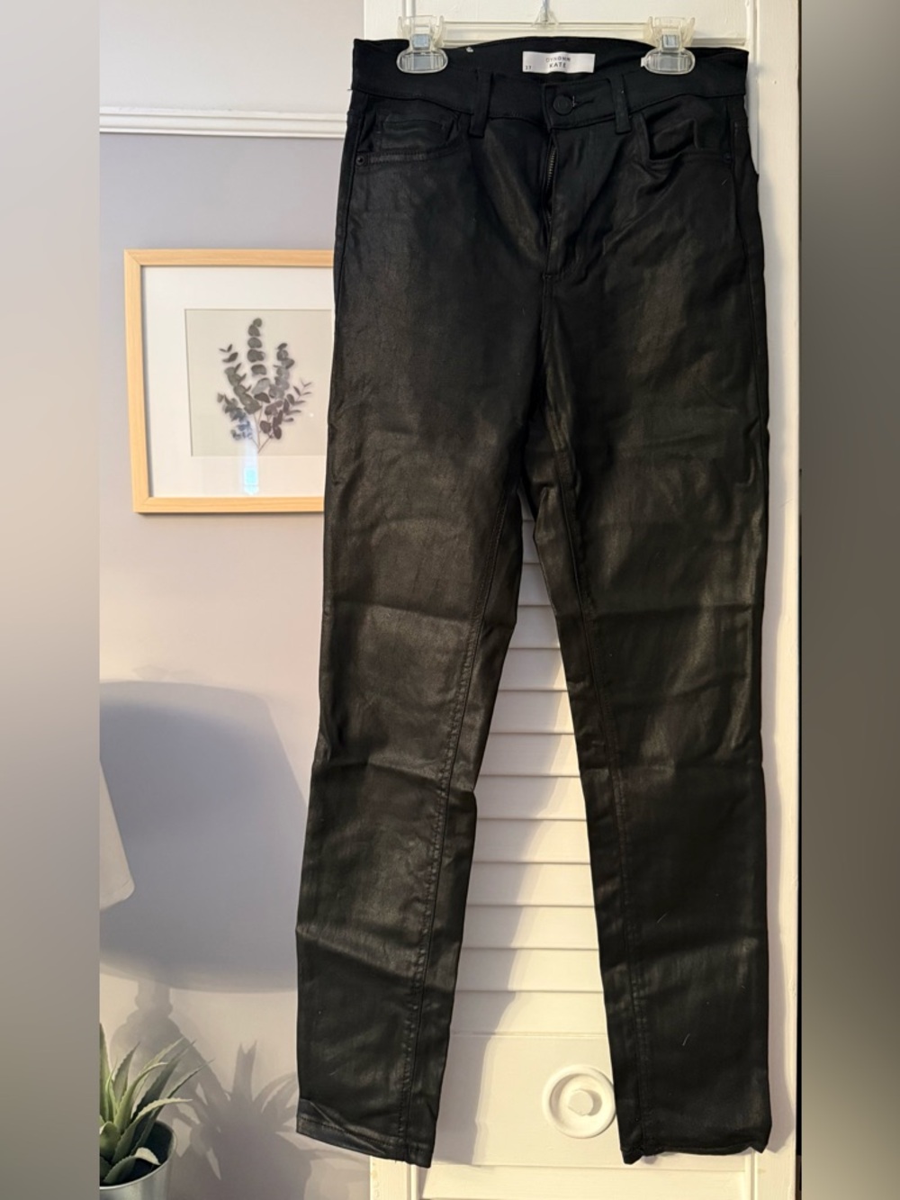 Dynamite Black Faux Leather-Looking Skinny Jeans